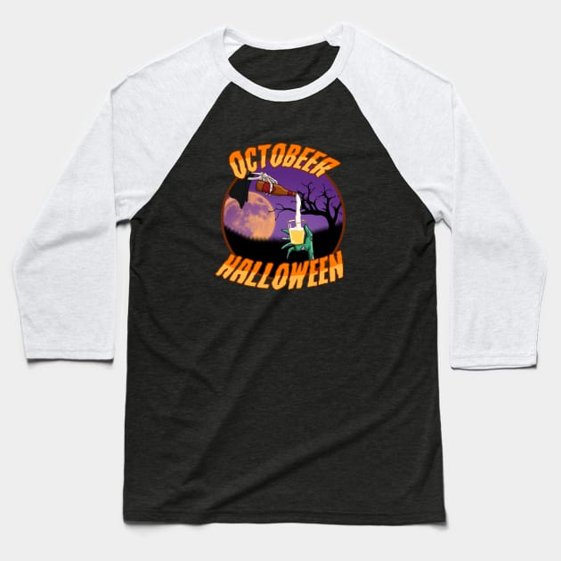 Octobeer Halloween Baseball T-Shirt by yuyunM